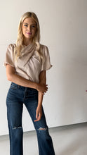 Load image into Gallery viewer, Sleek Neutral Cross Front Blouse