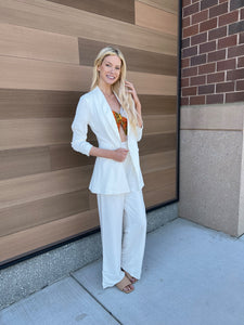 Breezy White Wide Leg Pants