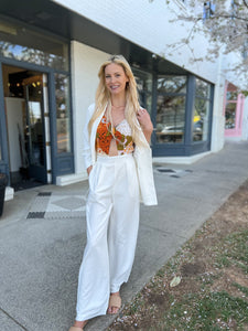 Breezy White Wide Leg Pants