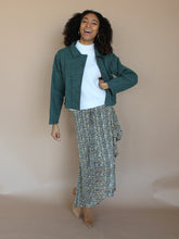 Load image into Gallery viewer, Green Vegan Leather Puffer Jacket