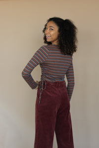 Ranch Striped Ruched Top