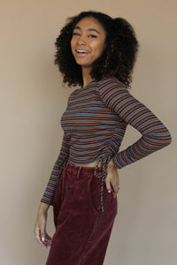 Ranch Striped Ruched Top
