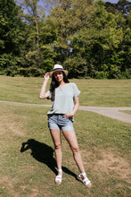 Load image into Gallery viewer, Sage Rolled Sleeve Top