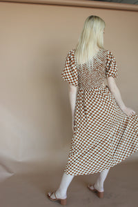 Sofie Brown Check Midi Dress