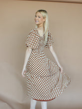 Load image into Gallery viewer, Sofie Brown Check Midi Dress