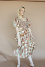 Load image into Gallery viewer, Sofie Brown Check Midi Dress