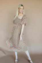 Load image into Gallery viewer, Sofie Brown Check Midi Dress