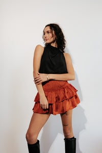 Iconic Drape Black Top
