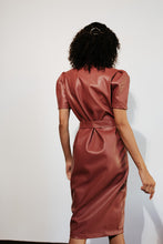 Load image into Gallery viewer, Morgan Vegan Leather Midi Dress