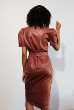 Load image into Gallery viewer, Morgan Vegan Leather Midi Dress