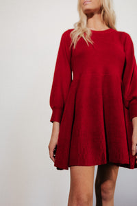 Bells Red Sweater Dress