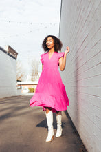 Load image into Gallery viewer, Bliss Fuchsia Flutter Dress