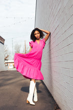 Load image into Gallery viewer, Bliss Fuchsia Flutter Dress