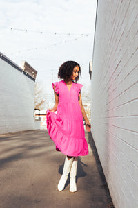 Bliss Fuchsia Flutter Dress