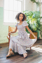 Load image into Gallery viewer, Skylar Blue Floral Tiered Dress