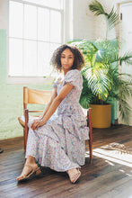 Load image into Gallery viewer, Skylar Blue Floral Tiered Dress