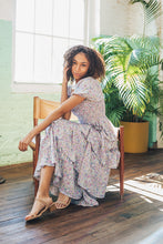 Load image into Gallery viewer, Skylar Blue Floral Tiered Dress