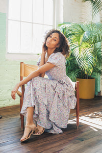 Skylar Blue Floral Tiered Dress