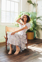 Load image into Gallery viewer, Skylar Blue Floral Tiered Dress