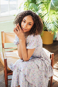 Skylar Blue Floral Tiered Dress