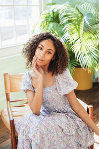 Skylar Blue Floral Tiered Dress