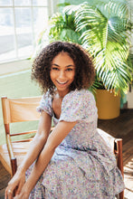 Load image into Gallery viewer, Skylar Blue Floral Tiered Dress