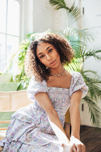 Skylar Blue Floral Tiered Dress