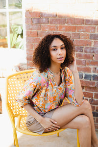 Bloom Blue Floral Top