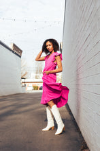 Load image into Gallery viewer, Bliss Fuchsia Flutter Dress