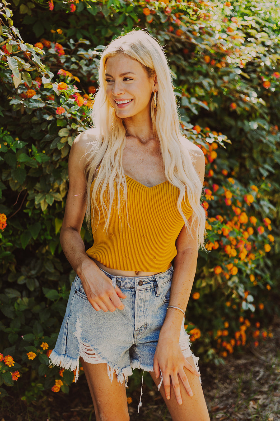 Sofie Distressed Denim Shorts