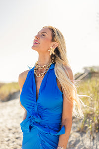 Maldive Blue Tie Dress