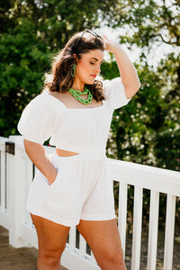 Loren White Romper
