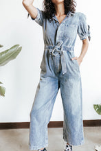Load image into Gallery viewer, Feminine Utility Denim Jumpsuit