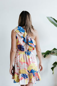 Tropical One Shoulder Dress