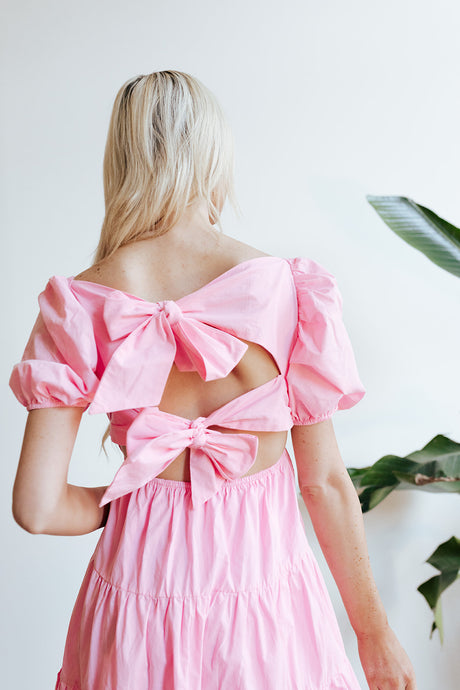 Primrose Pink Bow Tie Dress