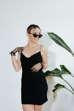 Load image into Gallery viewer, Secret Garden Black Slip Dress