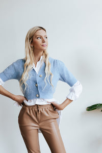 Emerson Blue Crop Sweater