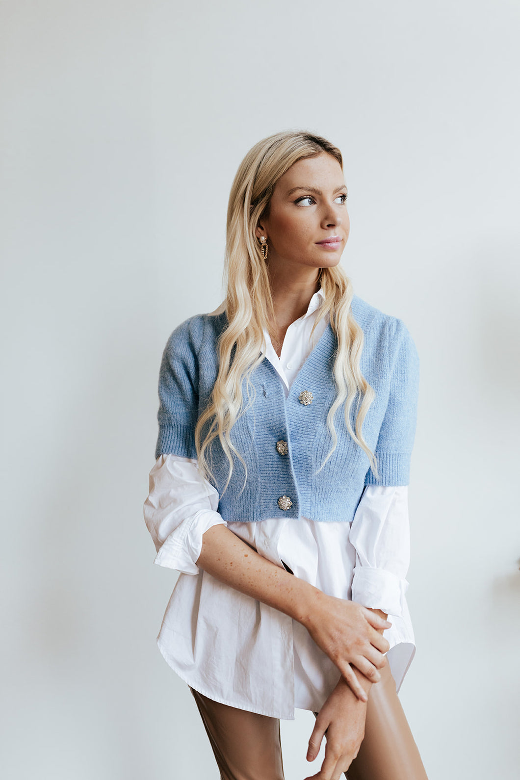 Emerson Blue Crop Sweater