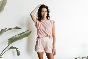 Mauve Shoulder Pad Tee