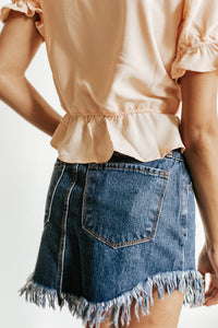 Front Zip Denim Skirt