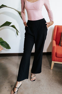Wide Leg Black Dress Pants
