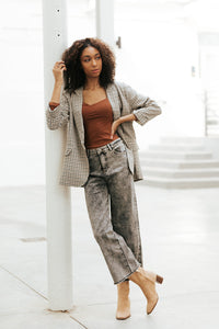 Black Relaxed Cropped Denim