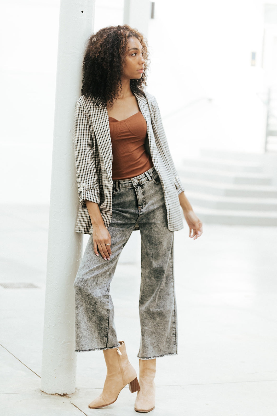 Black Relaxed Cropped Denim