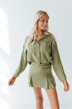 Load image into Gallery viewer, Olive Check Satin Skirt
