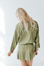 Load image into Gallery viewer, Olive Check Satin Skirt