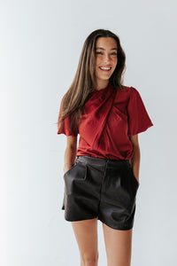 Alejandra Chocolate Leather Shorts