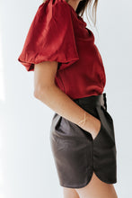 Load image into Gallery viewer, Alejandra Chocolate Leather Shorts