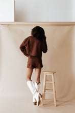 Load image into Gallery viewer, Chocolate High Waist Waffle Shorts