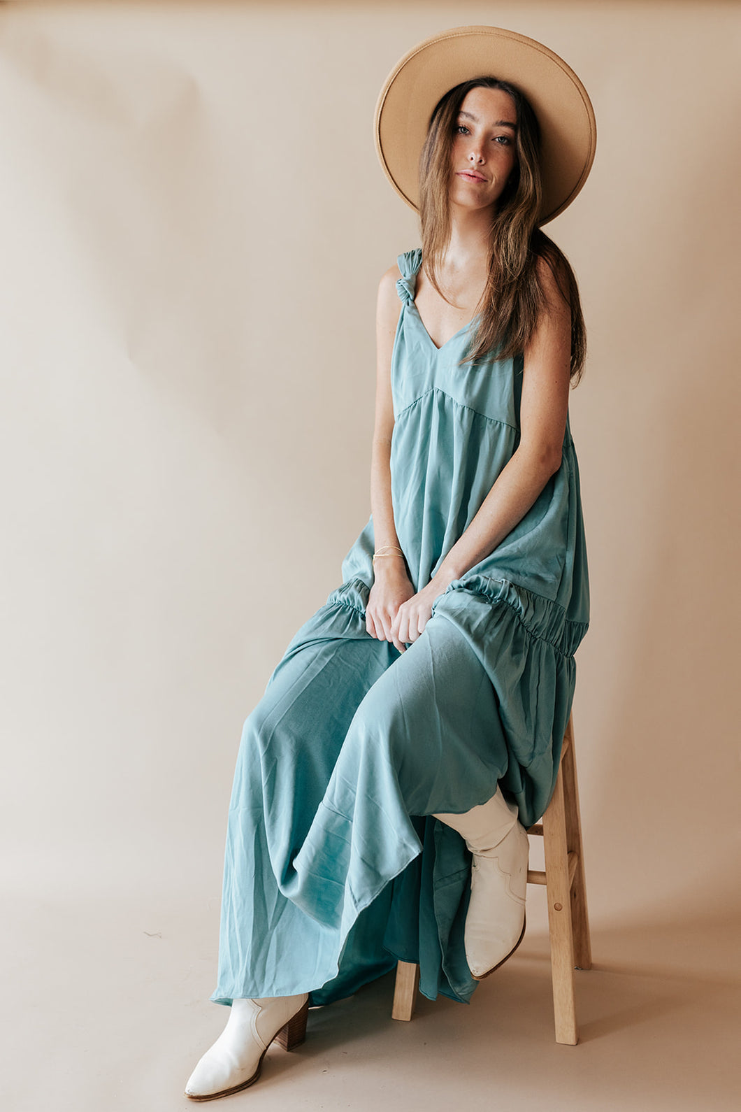 Knot Shoulder Maxi Dress