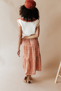 Sedona Print Tiered Maxi Skirt